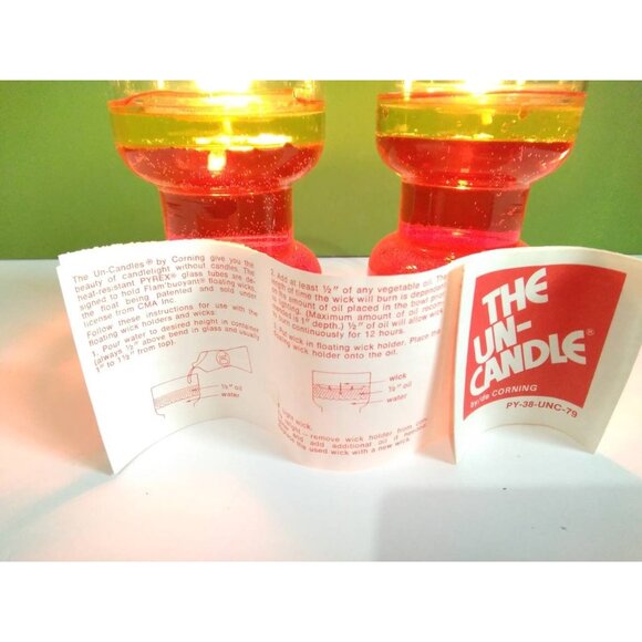 Vintage Uncandles By Pyrex, Floating Candles, Reusable Candles - Picture 4 of 9